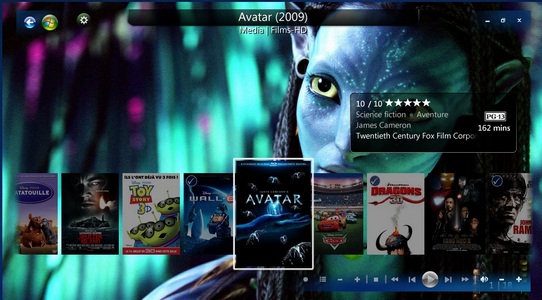 Installation Media Center avec pochette et r�sum�s des films Paris 7eme