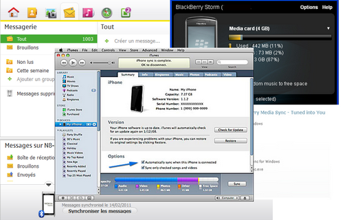 Synchroniser son iphone, bberry, Android Nokia avec un ordi Paris 11eme