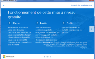 Mise à jour automatique et gratuite vers Windows 10